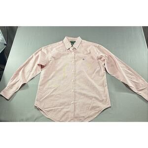 Ralph Lauren Womens Size 12 Red White Gingham Button Front Shirt Long Sleeve